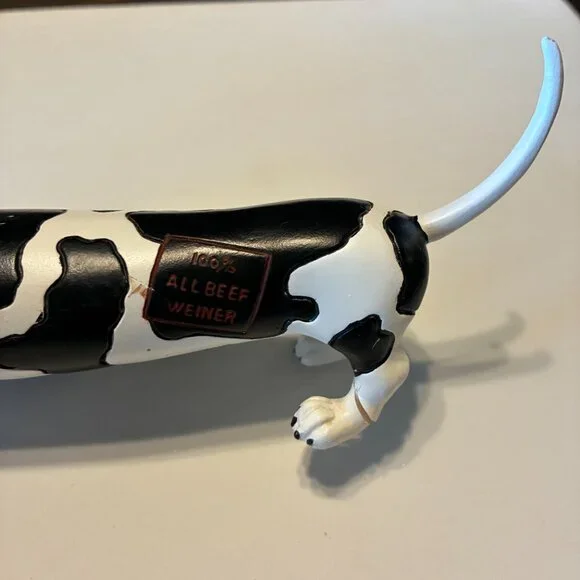 WEINER DOG/COW FIGURINE – Whimsical and Comical, Black & White - Picture 13 of 13